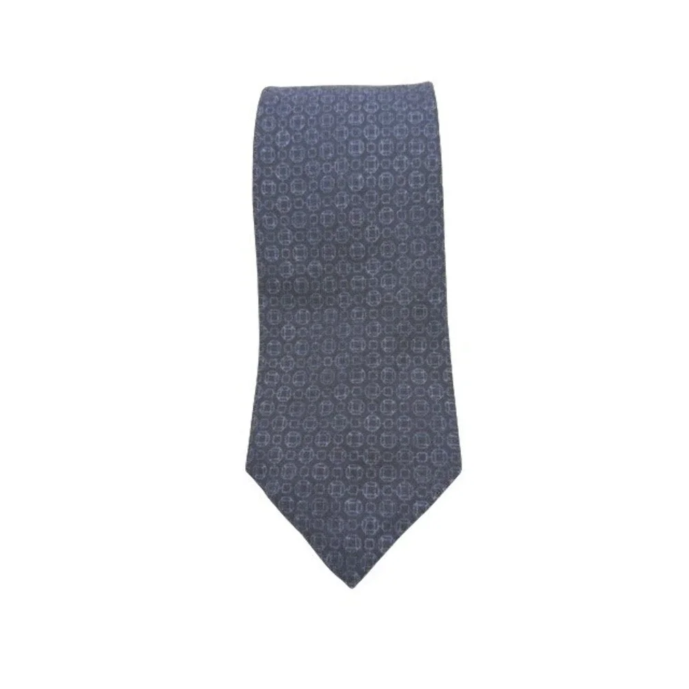 Polo Ralph Lauren Vintage 1990s Silk Tie Handmade in Italy Navy Blue Repp Stripe